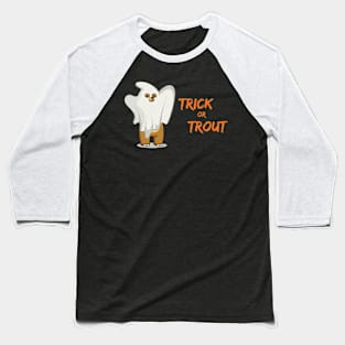 Halloween Scary Bear Trick or Treat Pun Baseball T-Shirt